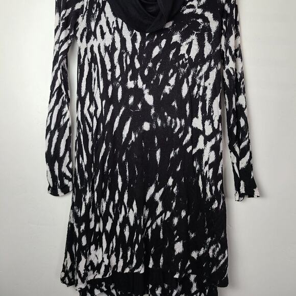 Kensie Cowl Neck Long Sleeve Soft Jersey Knit Cowl Neck Mini Dress Size Small - Picture 4 of 8